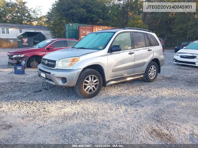 2004 Toyota Rav4 VIN: JTEGD20V340045901 Lot: 40670967