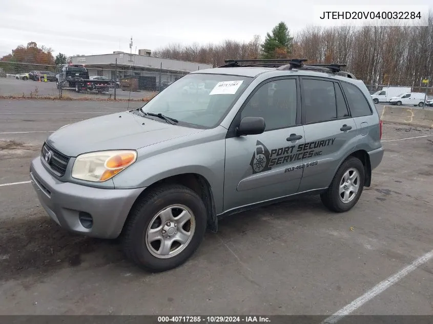 2004 Toyota Rav4 VIN: JTEHD20V040032284 Lot: 40717285