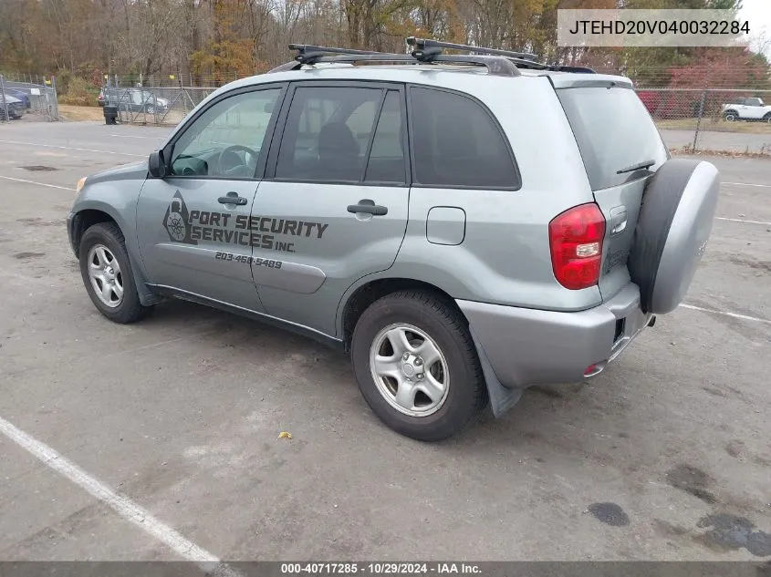 2004 Toyota Rav4 VIN: JTEHD20V040032284 Lot: 40717285