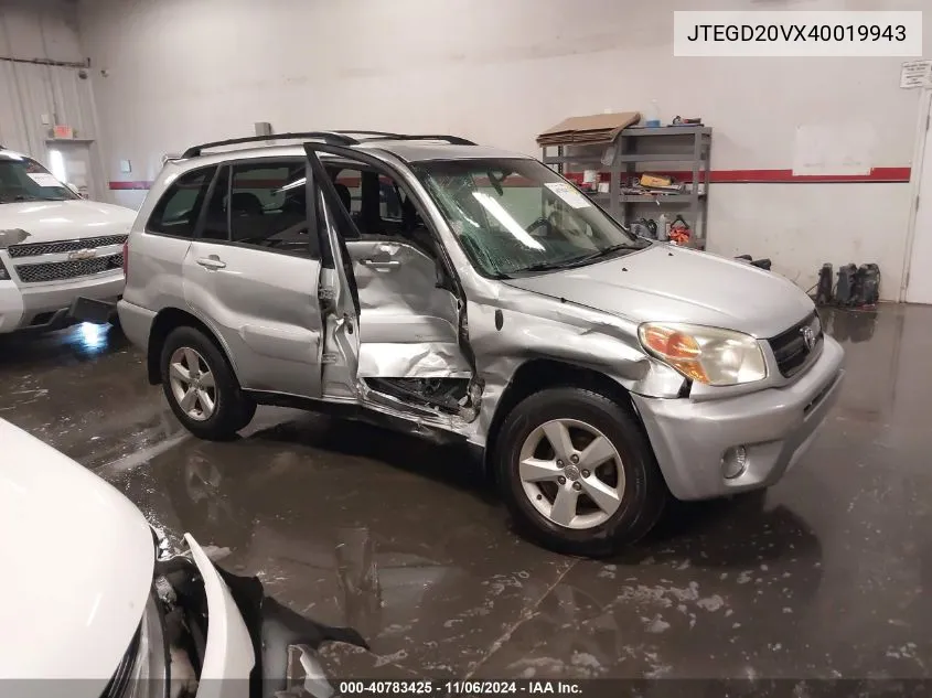 2004 Toyota Rav4 VIN: JTEGD20VX40019943 Lot: 40783425