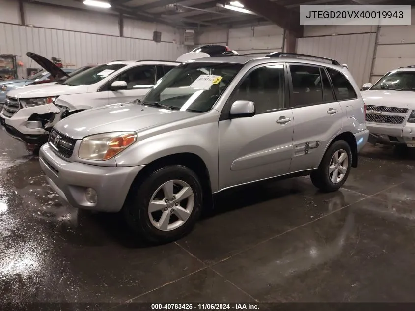 2004 Toyota Rav4 VIN: JTEGD20VX40019943 Lot: 40783425