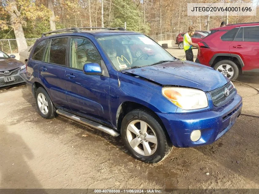 2004 Toyota Rav4 Base (A4) VIN: JTEGD20V640001696 Lot: 40788508