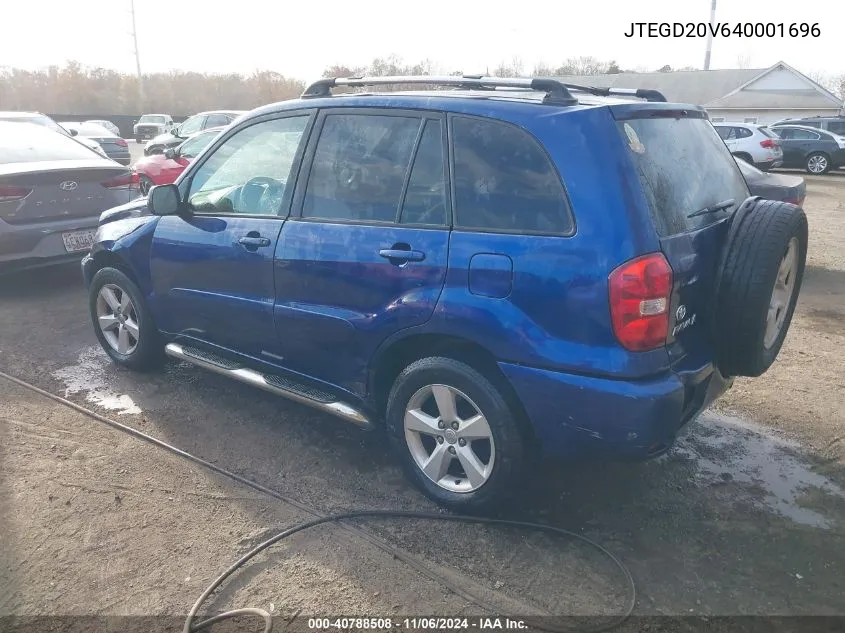 2004 Toyota Rav4 Base (A4) VIN: JTEGD20V640001696 Lot: 40788508