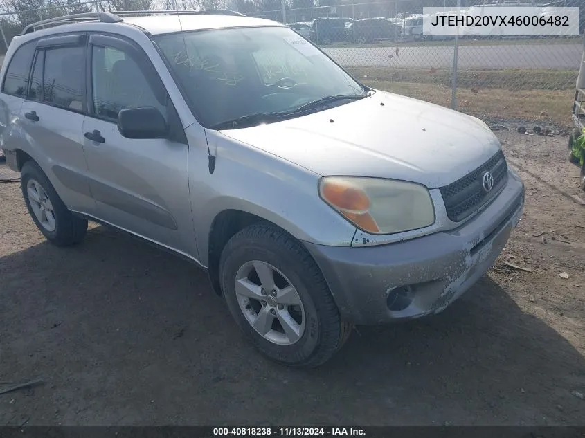 2004 Toyota Rav4 VIN: JTEHD20VX46006482 Lot: 40818238