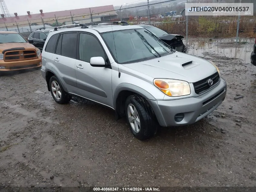 2004 Toyota Rav4 VIN: JTEHD20V040016537 Lot: 40868247