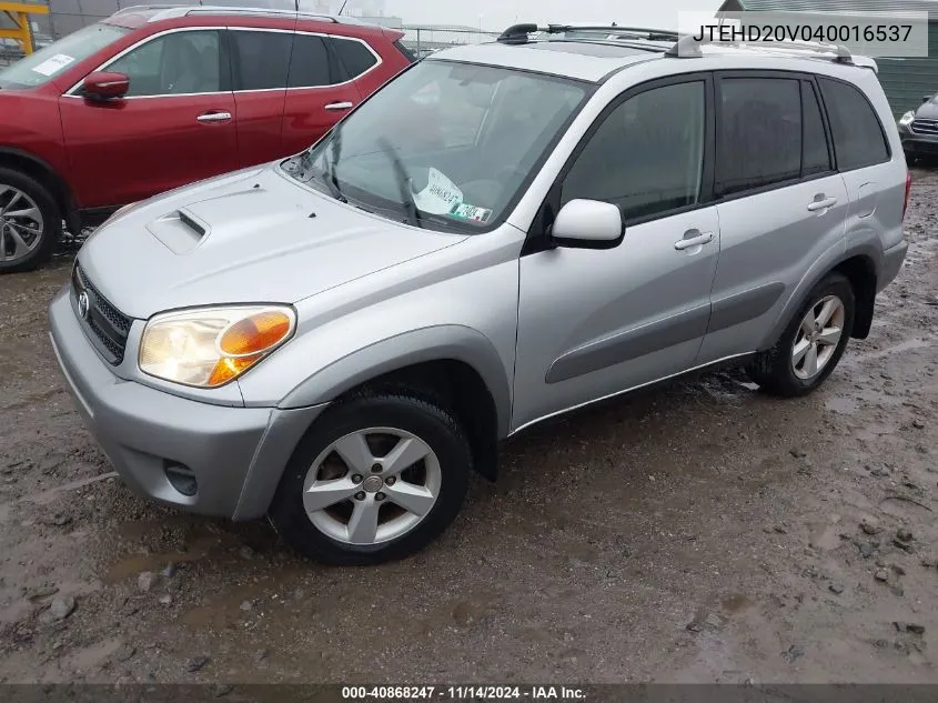 2004 Toyota Rav4 VIN: JTEHD20V040016537 Lot: 40868247