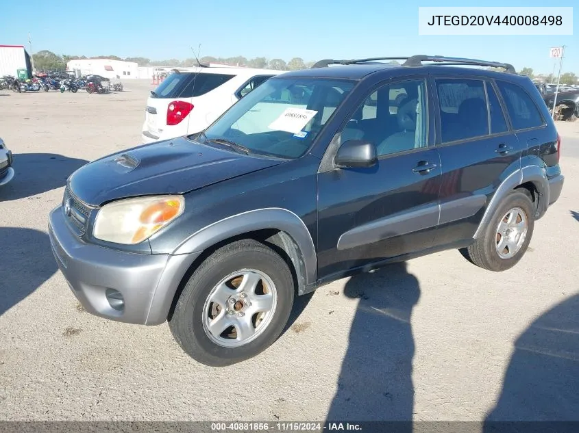 2004 Toyota Rav4 VIN: JTEGD20V440008498 Lot: 40881856