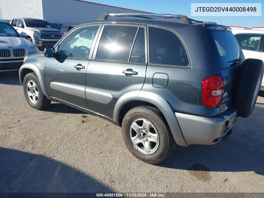 2004 Toyota Rav4 VIN: JTEGD20V440008498 Lot: 40881856