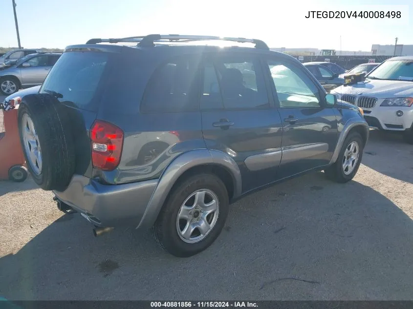 2004 Toyota Rav4 VIN: JTEGD20V440008498 Lot: 40881856