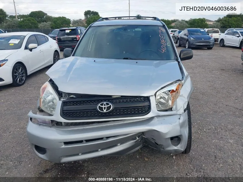 2004 Toyota Rav4 VIN: JTEHD20V046003686 Lot: 40888198