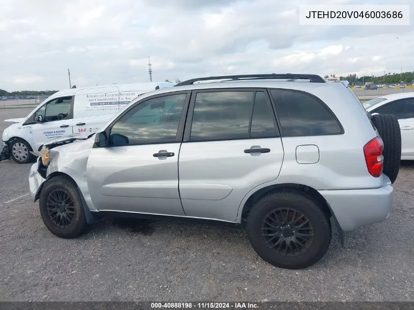 2004 Toyota Rav4 VIN: JTEHD20V046003686 Lot: 40888198