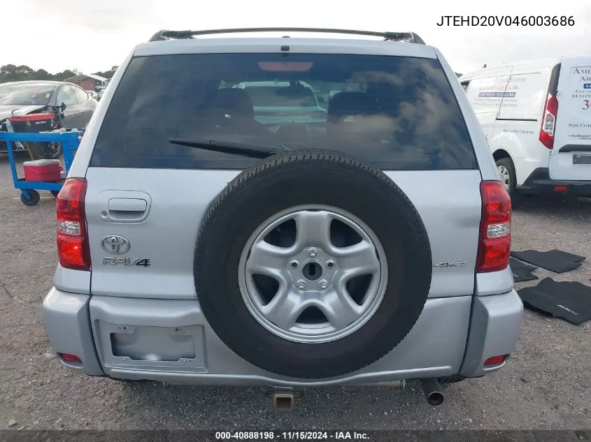 2004 Toyota Rav4 VIN: JTEHD20V046003686 Lot: 40888198