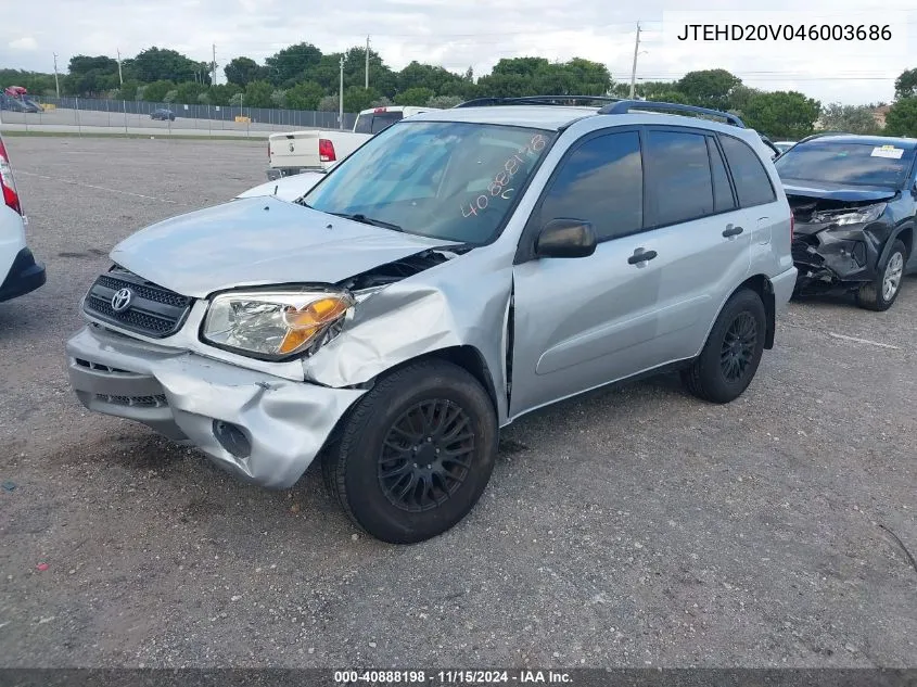 2004 Toyota Rav4 VIN: JTEHD20V046003686 Lot: 40888198