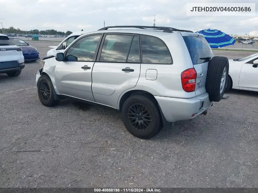 2004 Toyota Rav4 VIN: JTEHD20V046003686 Lot: 40888198