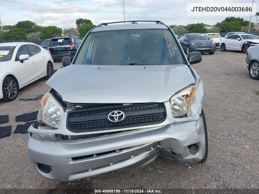 2004 Toyota Rav4 VIN: JTEHD20V046003686 Lot: 40888198