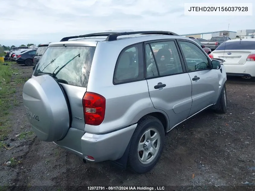 2005 Toyota Rav4 VIN: JTEHD20V156037928 Lot: 12072791