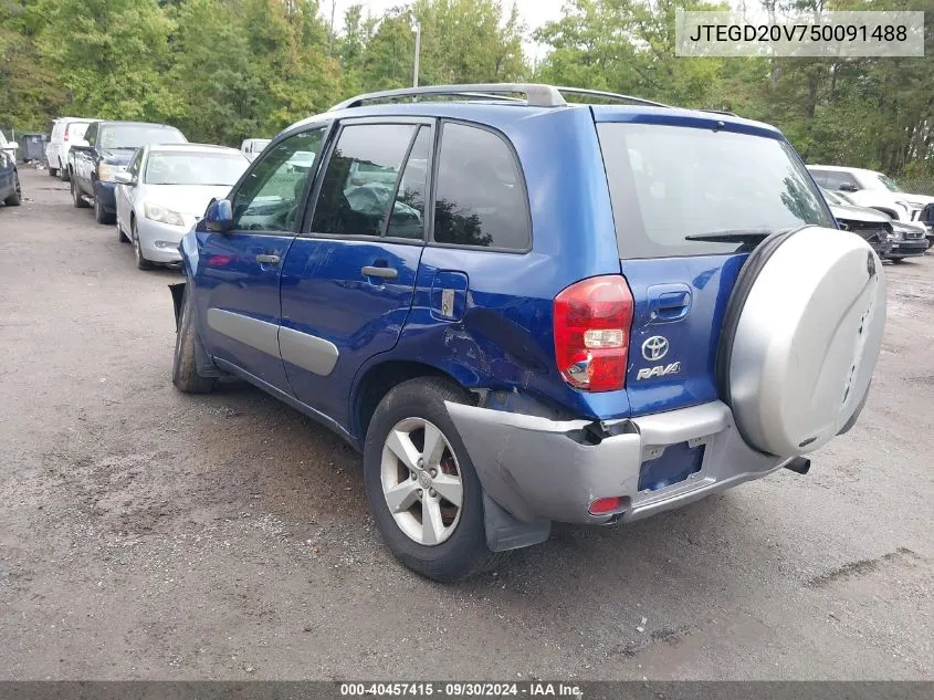 2005 Toyota Rav4 VIN: JTEGD20V750091488 Lot: 40457415