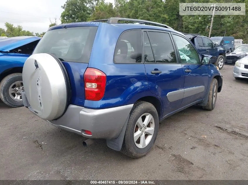 2005 Toyota Rav4 VIN: JTEGD20V750091488 Lot: 40457415