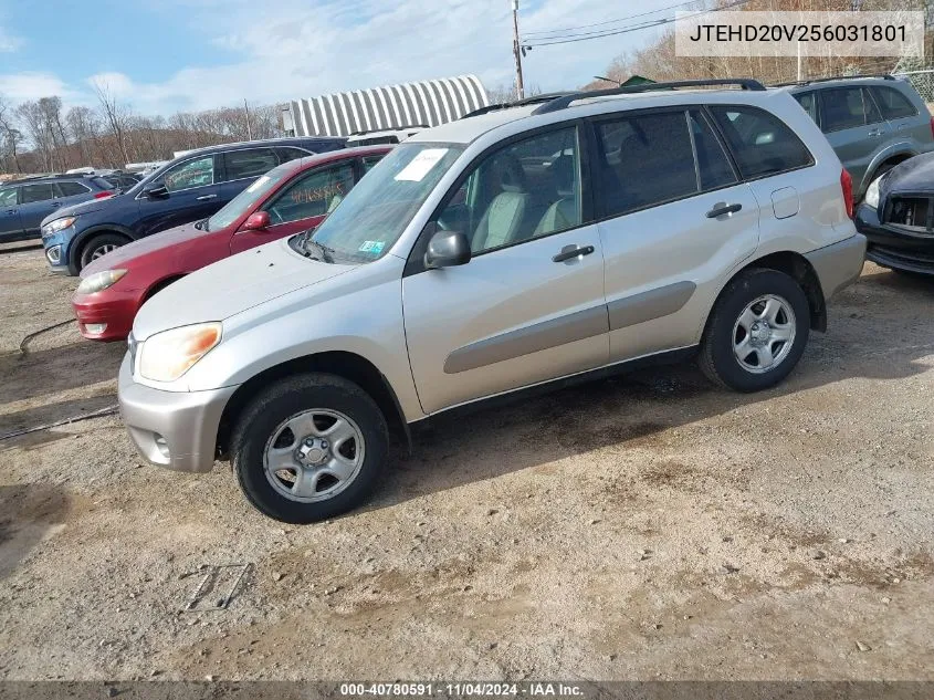 2005 Toyota Rav4 VIN: JTEHD20V256031801 Lot: 40780591