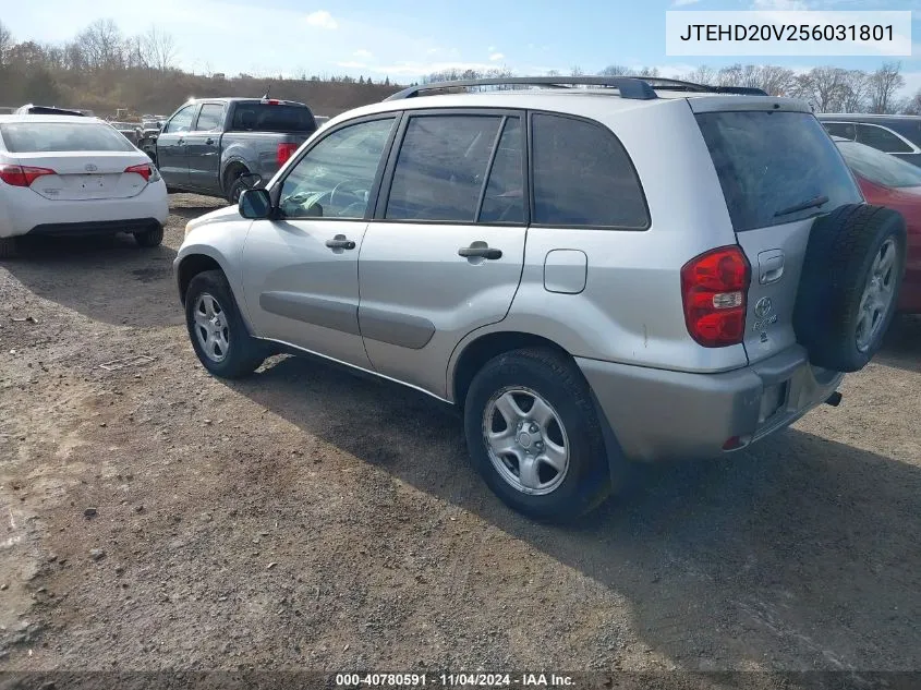 2005 Toyota Rav4 VIN: JTEHD20V256031801 Lot: 40780591