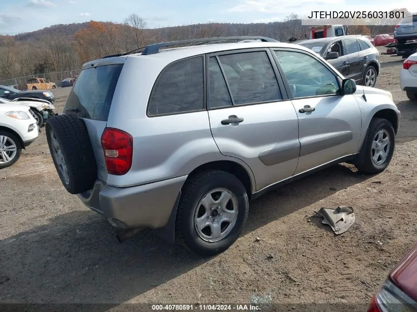 2005 Toyota Rav4 VIN: JTEHD20V256031801 Lot: 40780591