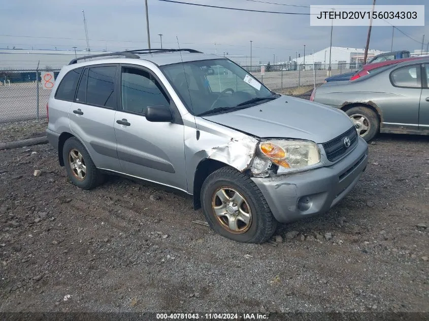 2005 Toyota Rav4 VIN: JTEHD20V156034303 Lot: 40781043