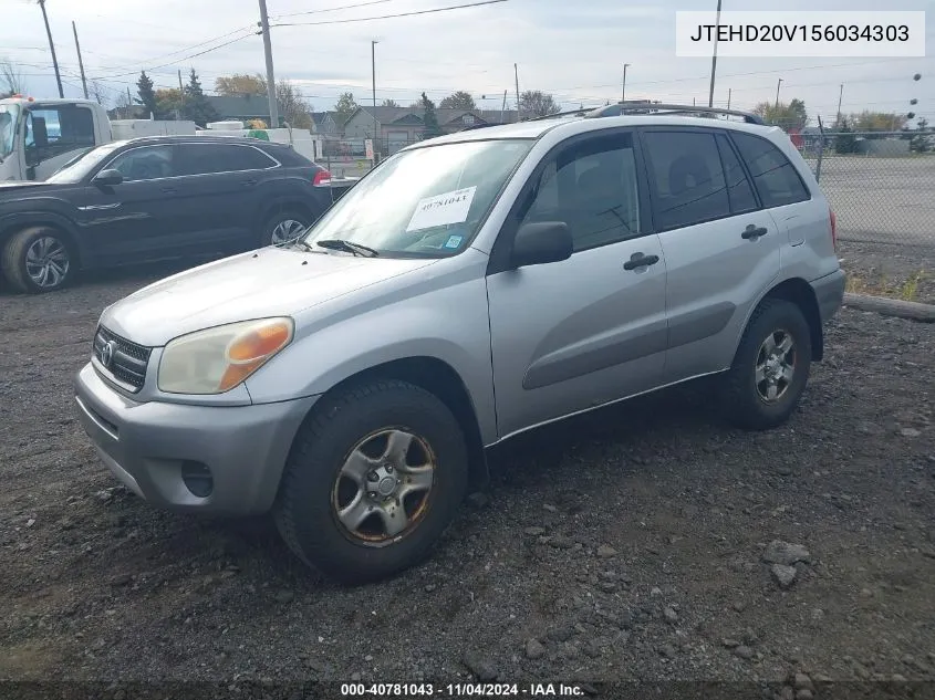 2005 Toyota Rav4 VIN: JTEHD20V156034303 Lot: 40781043