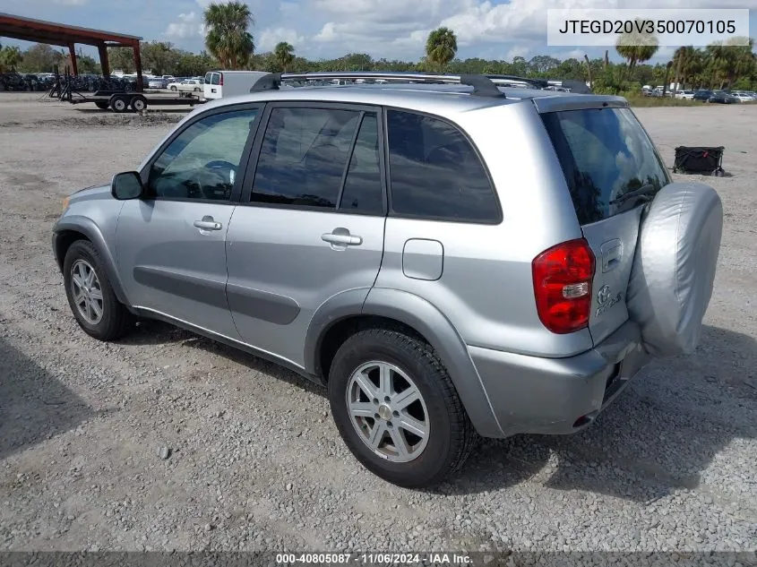 2005 Toyota Rav4 VIN: JTEGD20V350070105 Lot: 40805087