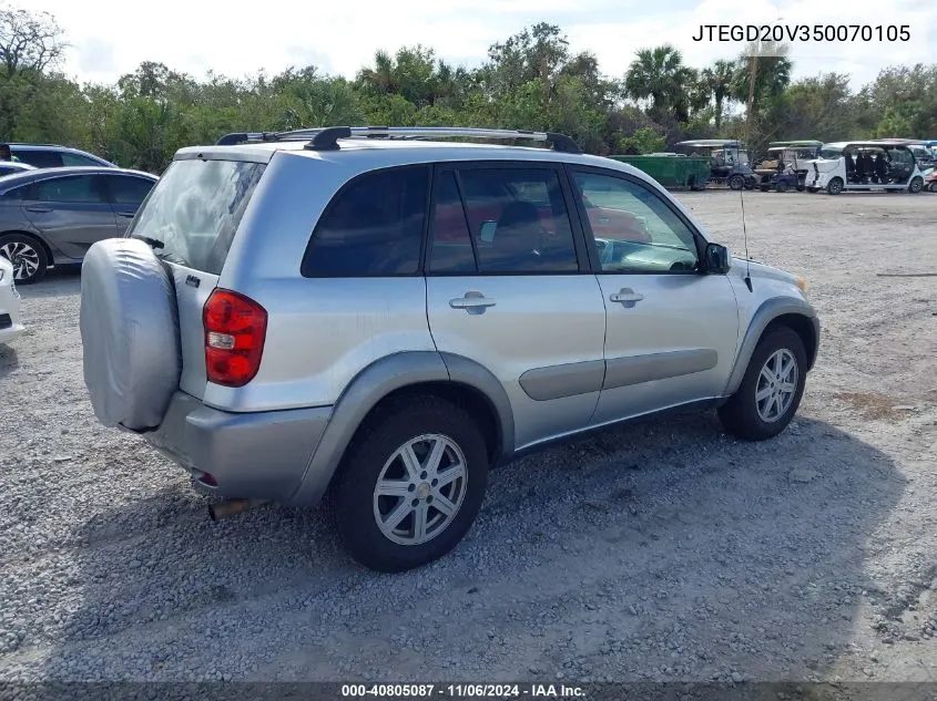 2005 Toyota Rav4 VIN: JTEGD20V350070105 Lot: 40805087