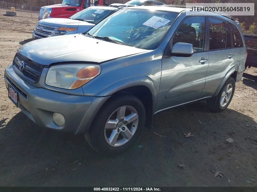 2005 Toyota Rav4 VIN: JTEHD20V356045819 Lot: 40832422