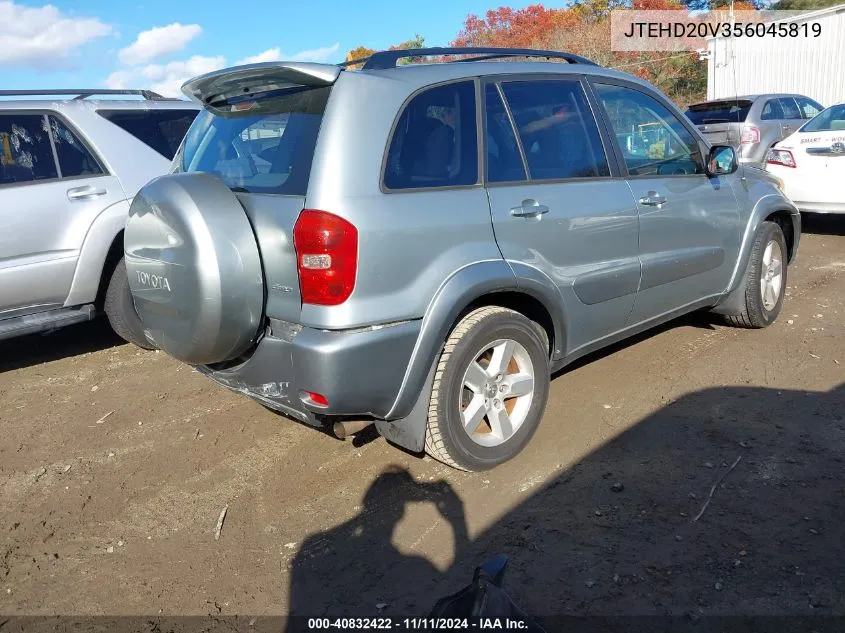 2005 Toyota Rav4 VIN: JTEHD20V356045819 Lot: 40832422