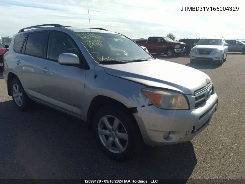 2006 Toyota Rav4 Limited VIN: JTMBD31V166004329 Lot: 12099179