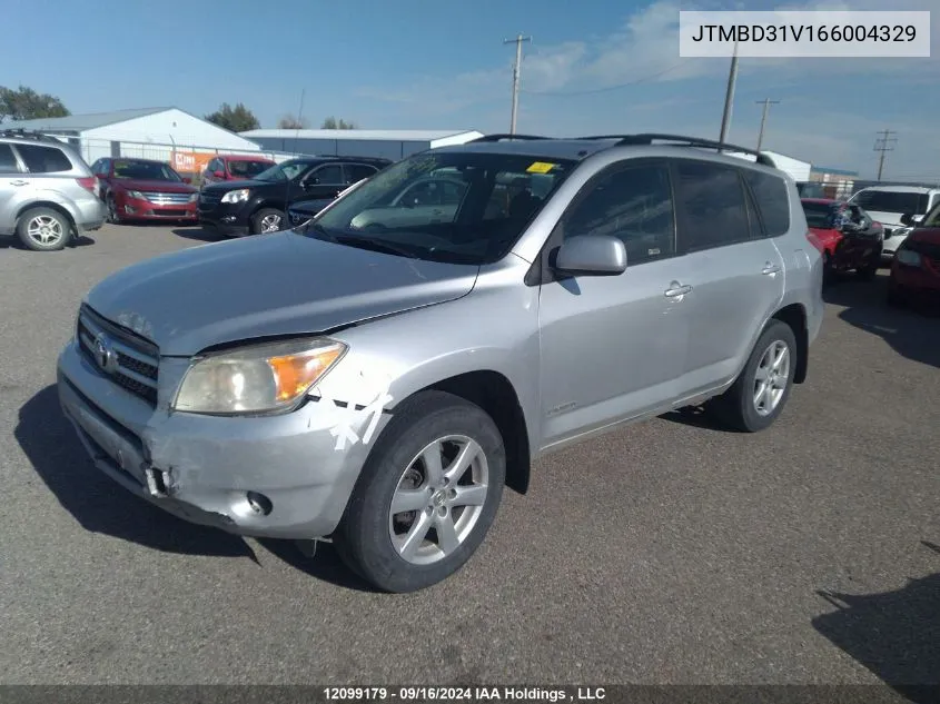 2006 Toyota Rav4 Limited VIN: JTMBD31V166004329 Lot: 12099179