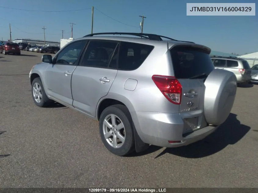 2006 Toyota Rav4 Limited VIN: JTMBD31V166004329 Lot: 12099179