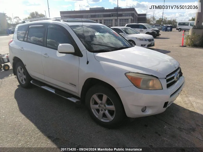 2006 Toyota Rav4 Limited VIN: JTMBD31V765012036 Lot: 20175420