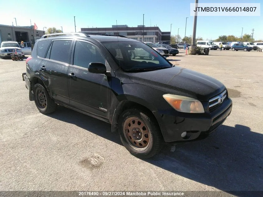 2006 Toyota Rav4 Limited VIN: JTMBD31V666014807 Lot: 20176490