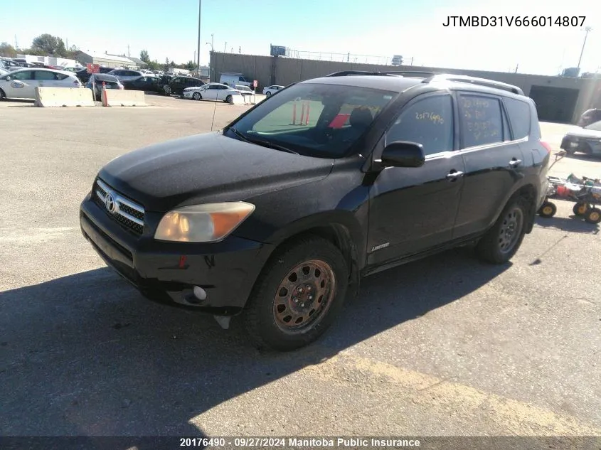 2006 Toyota Rav4 Limited VIN: JTMBD31V666014807 Lot: 20176490