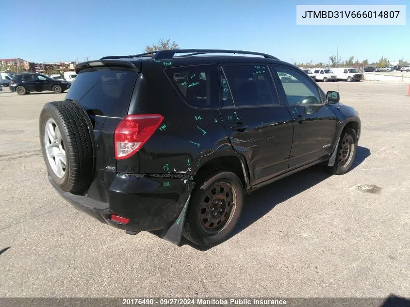 2006 Toyota Rav4 Limited VIN: JTMBD31V666014807 Lot: 20176490