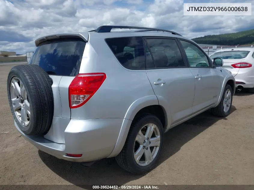 2006 Toyota Rav4 Sport VIN: JTMZD32V966000638 Lot: 39524452