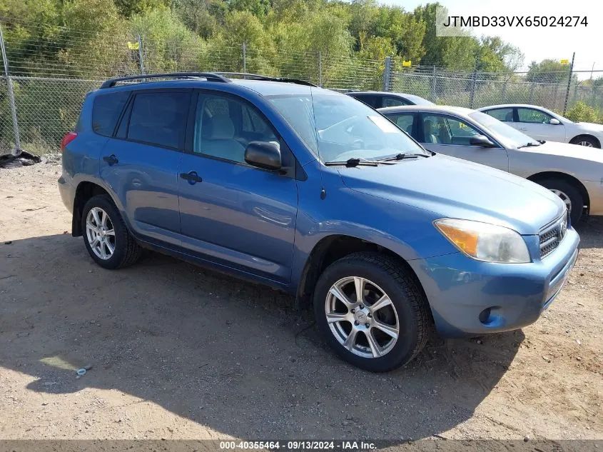 2006 Toyota Rav4 VIN: JTMBD33VX65024274 Lot: 40355464