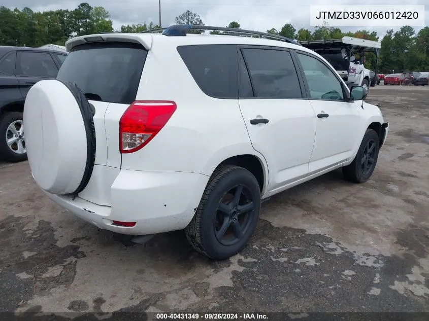 2006 Toyota Rav4 VIN: JTMZD33V066012420 Lot: 40431349