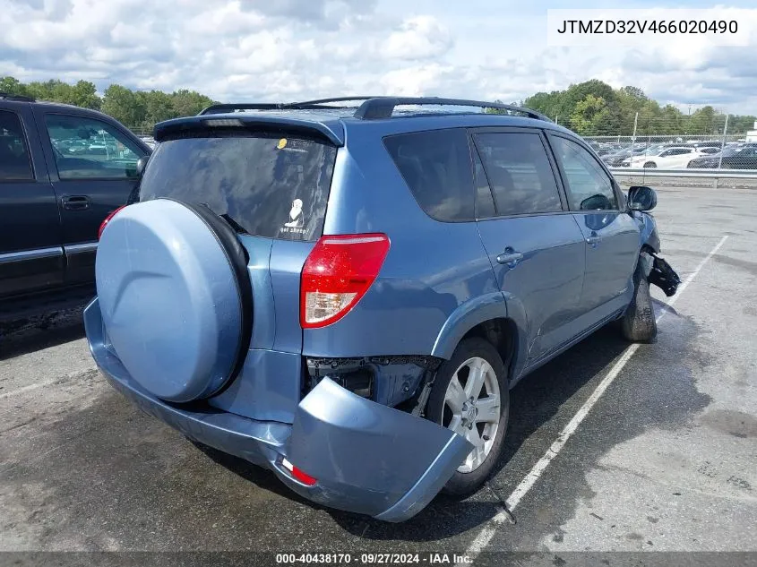 2006 Toyota Rav4 Sport VIN: JTMZD32V466020490 Lot: 40438170