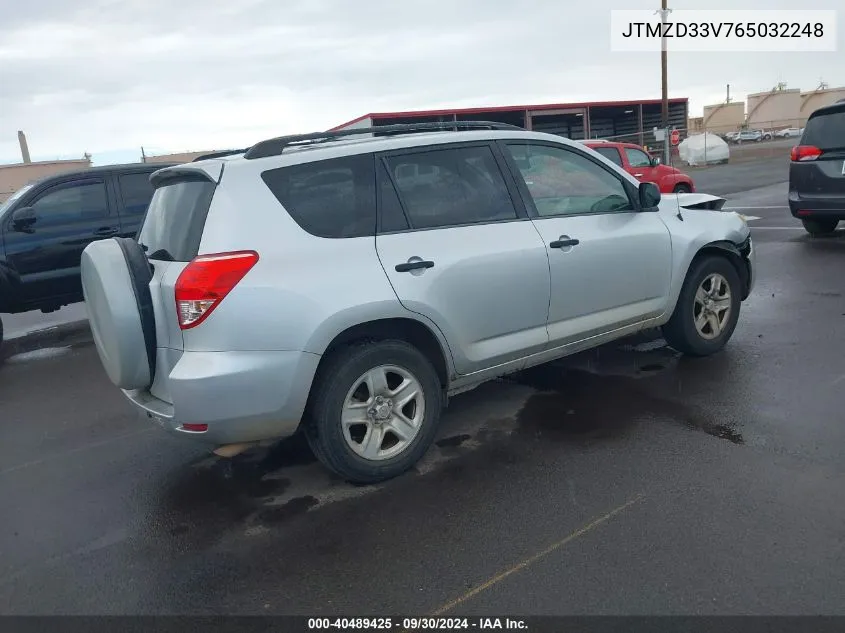 2006 Toyota Rav4 VIN: JTMZD33V765032248 Lot: 40489425