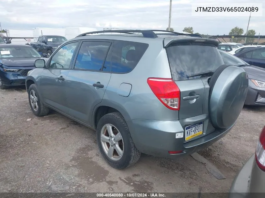 2006 Toyota Rav4 VIN: JTMZD33V665024089 Lot: 40540080