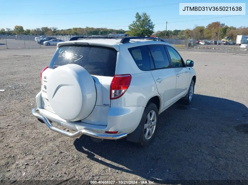 2006 Toyota Rav4 Limited VIN: JTMBD31V365021638 Lot: 40658327