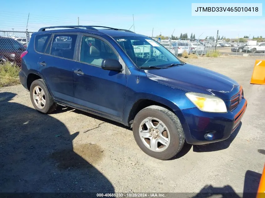 2006 Toyota Rav4 VIN: JTMBD33V465010418 Lot: 40685230