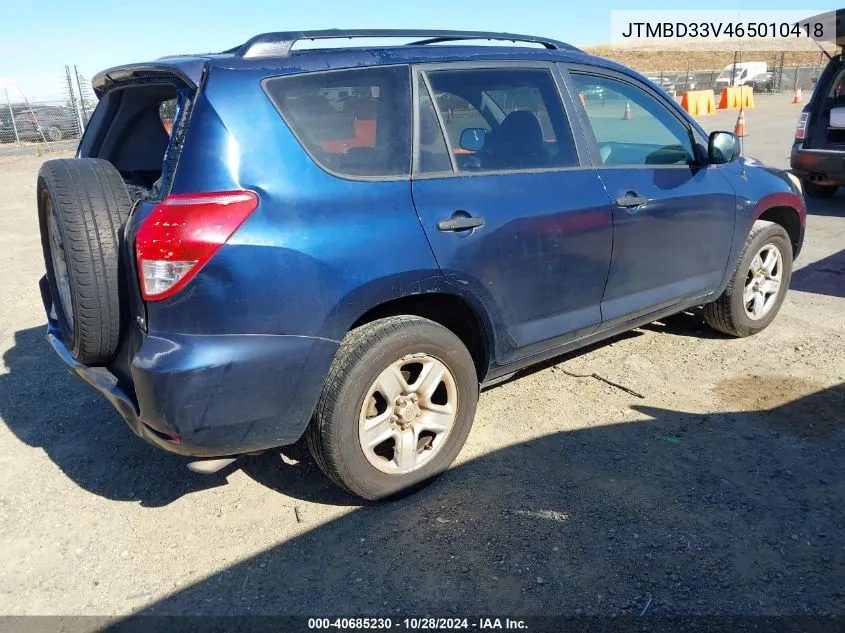 2006 Toyota Rav4 VIN: JTMBD33V465010418 Lot: 40685230