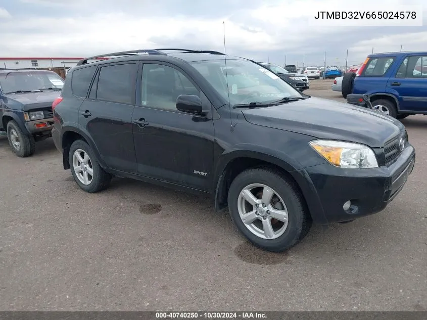 2006 Toyota Rav4 Sport VIN: JTMBD32V665024578 Lot: 40740250