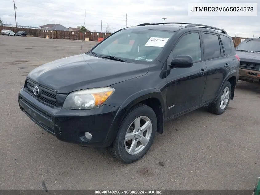 2006 Toyota Rav4 Sport VIN: JTMBD32V665024578 Lot: 40740250