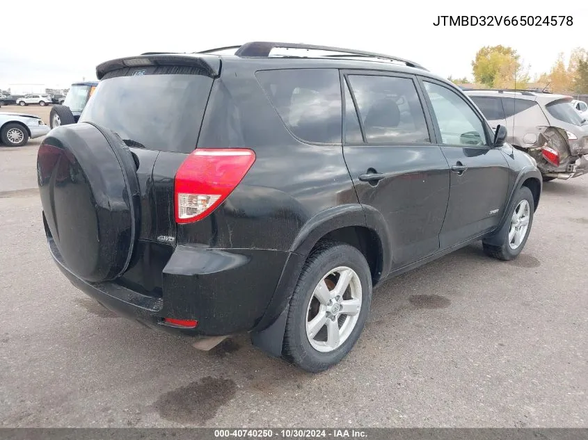 2006 Toyota Rav4 Sport VIN: JTMBD32V665024578 Lot: 40740250